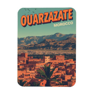 Magnet Flexible Ville vintage de Ouarzazate kasbah désert du Sahar