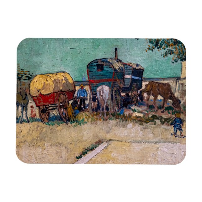 Magnet Flexible Vincent Van Gogh - Caravanes, Camp de Tziganes prè (Horizontal)