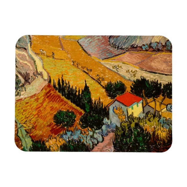 Magnet Flexible Vincent van Gogh - Paysage, Maison et Plowman (Horizontal)