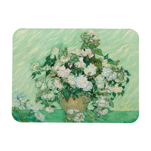 Magnet Flexible Vincent Van Gogh, Vase de Roses, Roses dans le Vas (Horizontal)