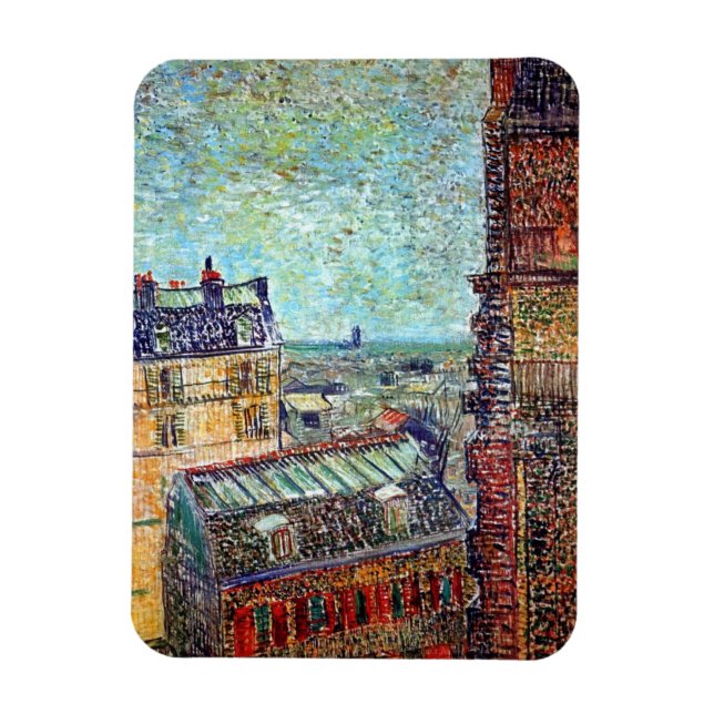 Magnet Flexible Vincent Van Gogh - Vue Sur Paris Pointillisme Art (Vertical)