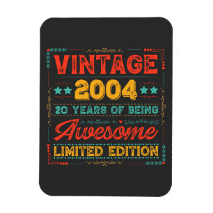 Magnet Flexible Vintage 2004 Fabriqué en 2004 20e anniversaire 20