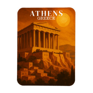 Magnet Flexible Vintage Athènes Grèce Travel Retro