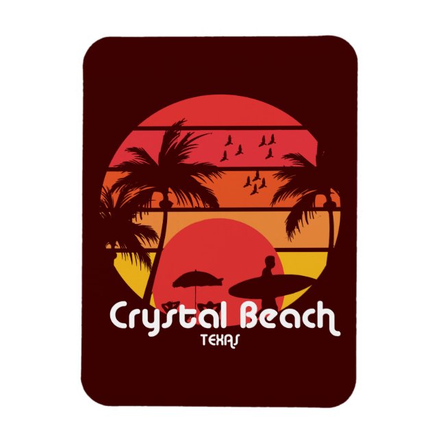 Magnet Flexible Vintage Crystal Beach Texas (Vertical)