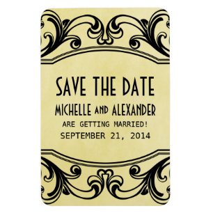 Magnet Flexible Vintage Fils Enregistrer l'aimant de date, Jaune