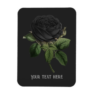 Magnet Flexible Vintage gothique noir Roses personnalisés