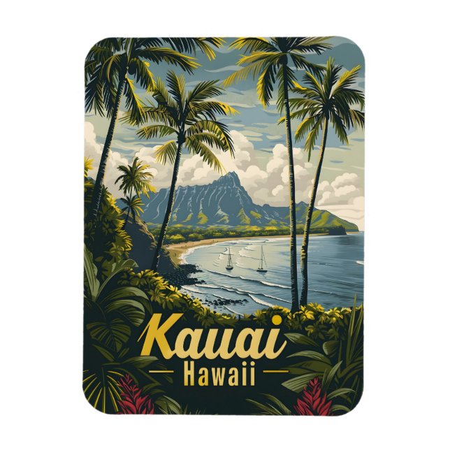 Magnet Flexible Vintage Kauai Hawaii (Vertical)
