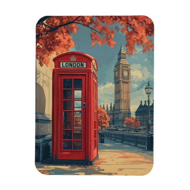 Magnet Flexible Vintage Londres Travel (Vertical)