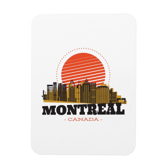 Magnet Flexible Vintage Montréal Canada Skyline (Vertical)