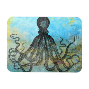 Magnet Flexible Vintage Octopus Collage