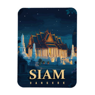 Magnet Flexible Vintage Siam Bangkok Temples Voyage