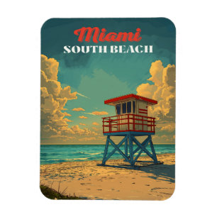 Magnet Flexible Vintage South Beach Miami