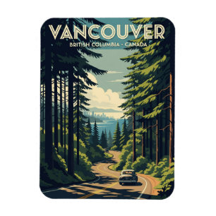 Magnet Flexible Vintage Vancouver Skyline Canada Travel