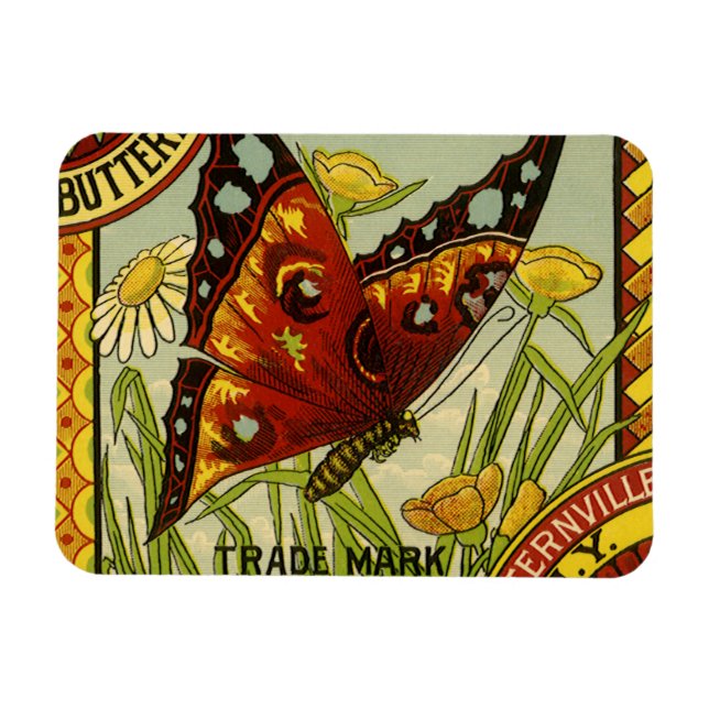 Magnet Flexible Vintage Vegetable Étiquette Art, Haricots de marqu (Horizontal)