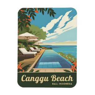 Magnet Flexible Vintage voyage Canggu Bali Indonésie Retro Pittore