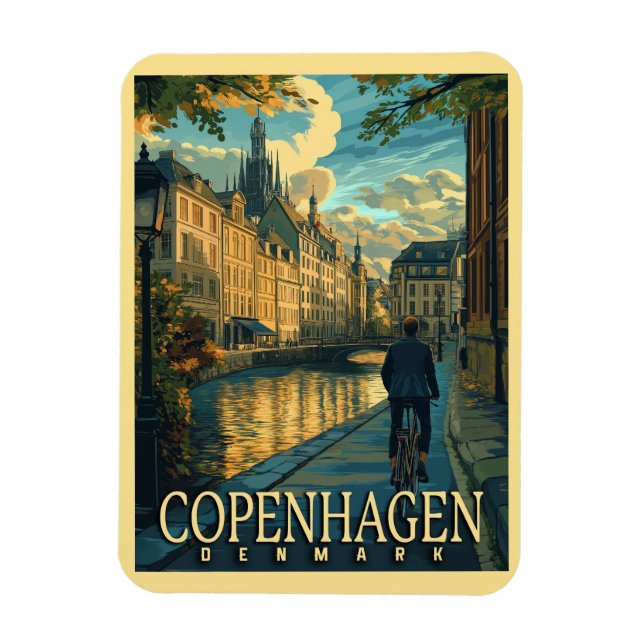 Magnet Flexible Vintage voyage de Copenhague (Vertical)