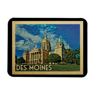 Magnet Flexible Vintage voyage de Des Moines Iowa