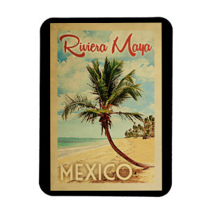Magnet Flexible Vintage voyage de palmier de Maya de la Riviera