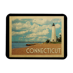 Magnet Flexible Vintage voyage de phare du Connecticut
