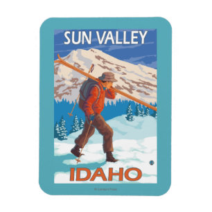 Magnet Flexible Vintage voyage de transport 2 de skis de neige de