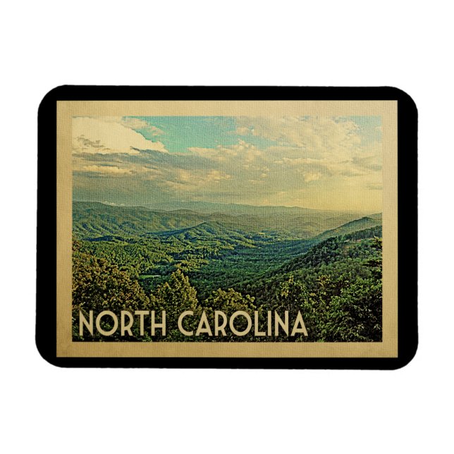 Magnet Flexible Vintage voyage des montagnes de la Caroline du Nor (Horizontal)
