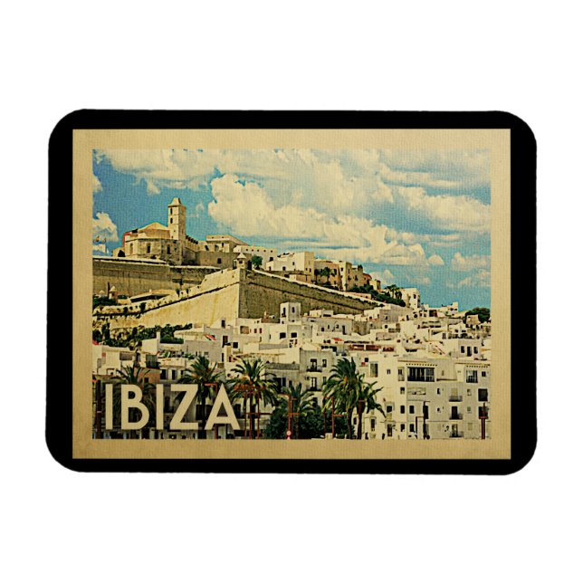 Magnet Flexible Vintage voyage d'Ibiza Espagne (Horizontal)