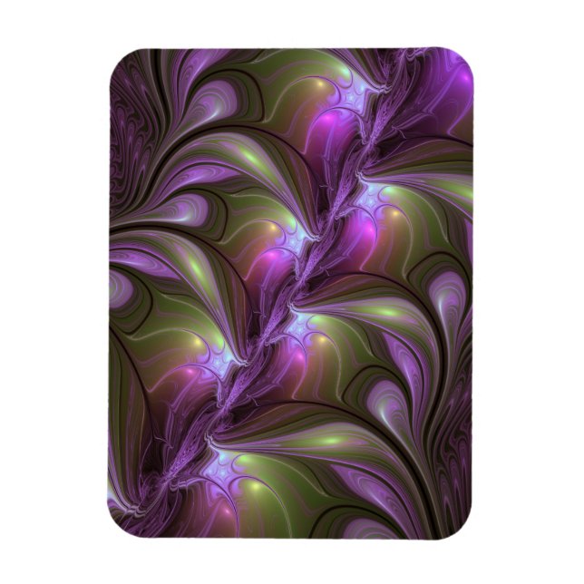 Magnet Flexible Violet Abstrait violet violet kaki fractal (Vertical)
