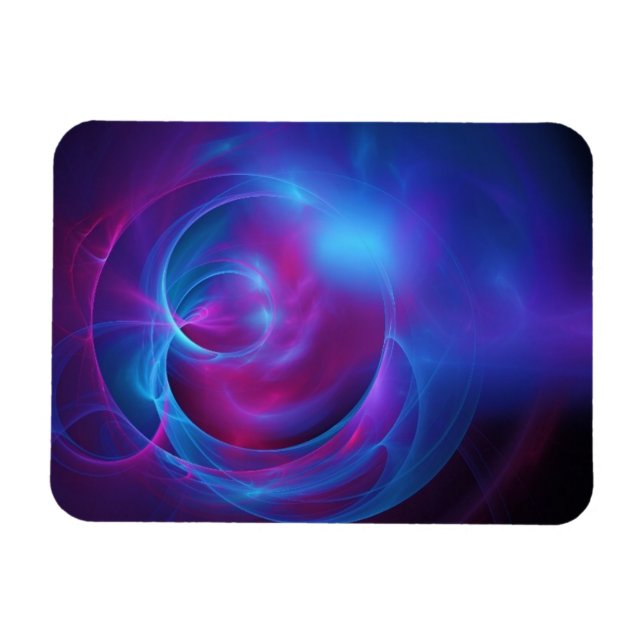 Magnet Flexible Violet bleu et rose Cosmique Tourbillonnant fracta (Horizontal)