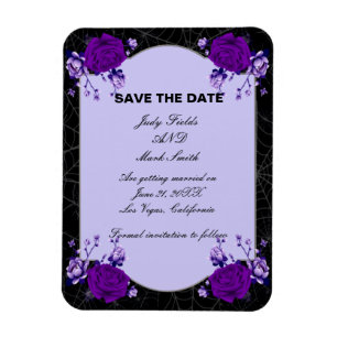 Magnet Flexible Violet Rose Floral Spiderweb Mariage Enregistrer L