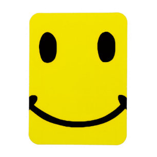 Magnet Flexible Visage Souriant Jaune Clair Rétro