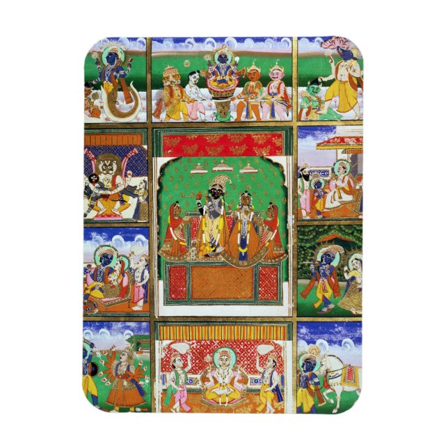 Magnet Flexible Vishnu au centre de ses dix avatars, Jaipur, R (Vertical)