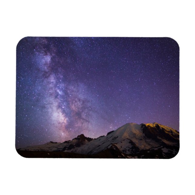Magnet Flexible Voie Lactée et Mont Rainier | État de Washington (Horizontal)