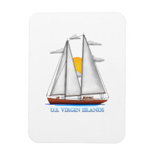 Magnet Flexible Voile nautique côtière des îles Vierges américaine