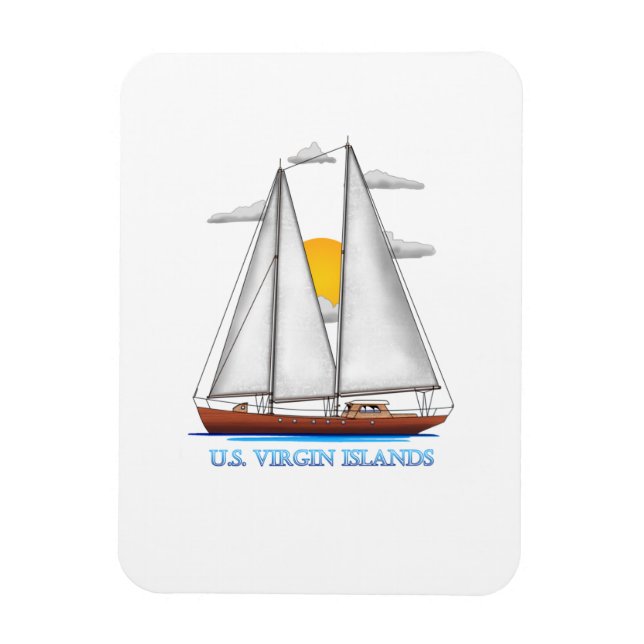 Magnet Flexible Voile nautique côtière des îles Vierges américaine (Vertical)