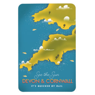 Magnet Flexible Voir le Soleil - Devon & Cornwall affiche de voyag