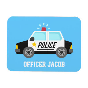 Magnet Flexible Voiture de police classique avec Officier personna