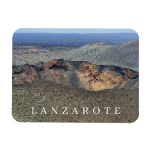 Magnet Flexible Volcan Lanzarote cratère vue réfrigérateur aimant
