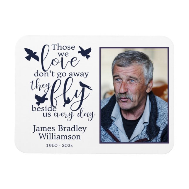 Magnet Flexible Voler à côté de nous Bird Memorial Funeral Keepsak (Horizontal)