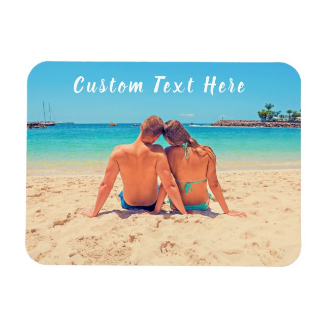 Magnet Flexible Votre cadeau d'aimant photo avec nom de texte pers (Horizontal)
