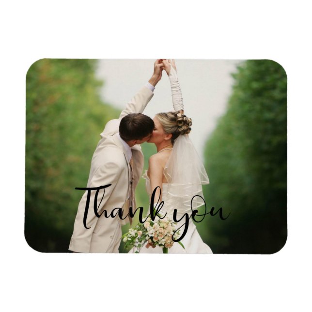 Magnet Flexible Votre Merci photo de jour de mariage (Horizontal)