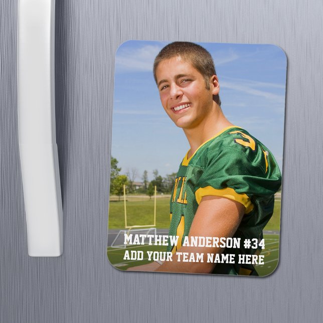 Magnet Flexible Votre photo Custom Football ou votre sport (Customize to change text size or text style.)
