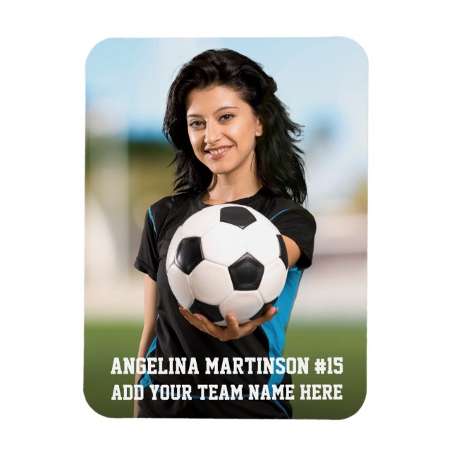 Magnet Flexible Votre photo Custom Soccer ou votre sport (Vertical)