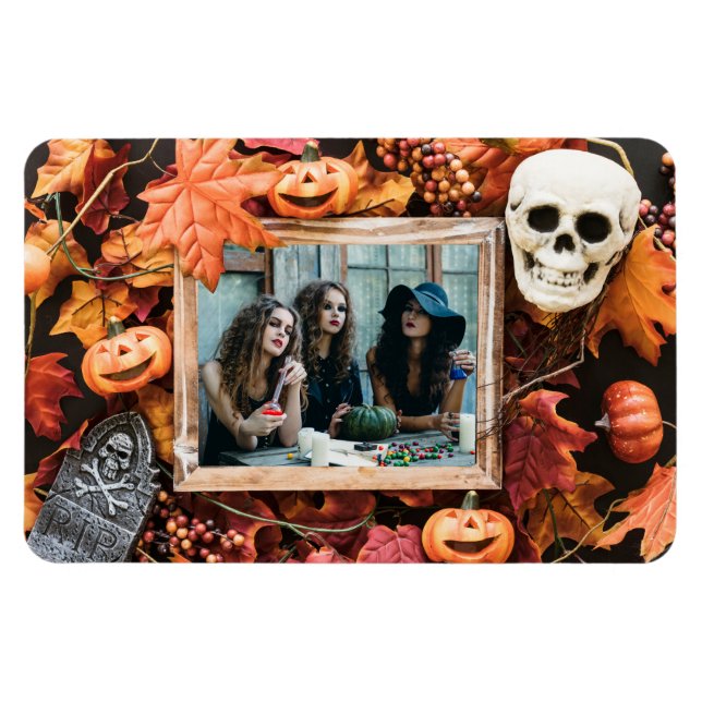 Magnet Flexible VOTRE PHOTO dans un aimant de cadre Halloween (Horizontal)
