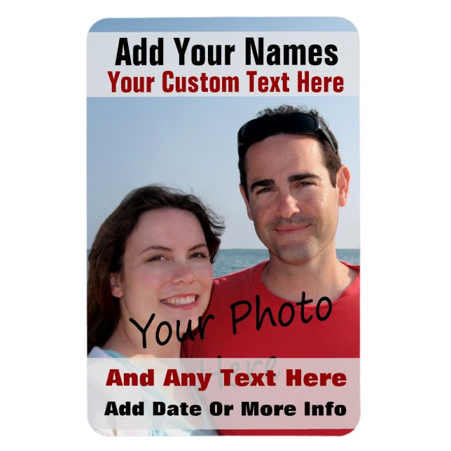 Magnet Flexible Votre Photo Et Votre Texte Sur Un Aimant Flexible (Vertical)