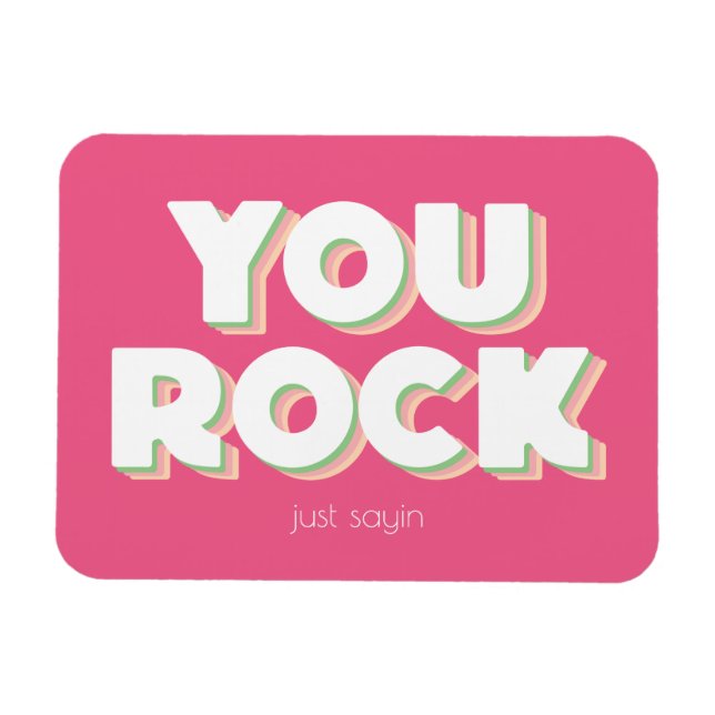 Magnet Flexible Vous Rock Merci rose  (Horizontal)
