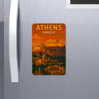 Magnet Flexible Voyage à Athènes Grèce Rétro