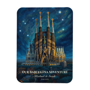 Magnet Flexible Voyage à Barcelone personnalisé   Sagrada Familia