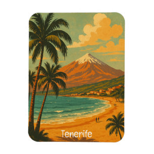Magnet Flexible Voyage Ancien Tenerife Île des Canaries Mont Teide