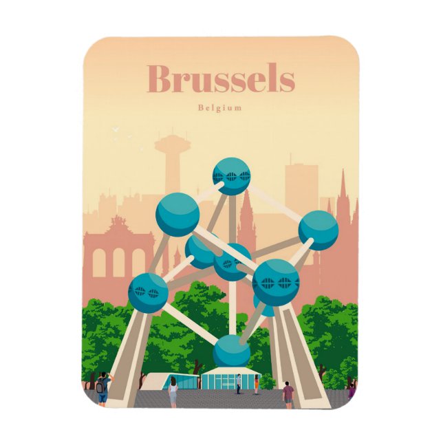 Magnet Flexible Voyage Art Voyage À Bruxelles (Vertical)