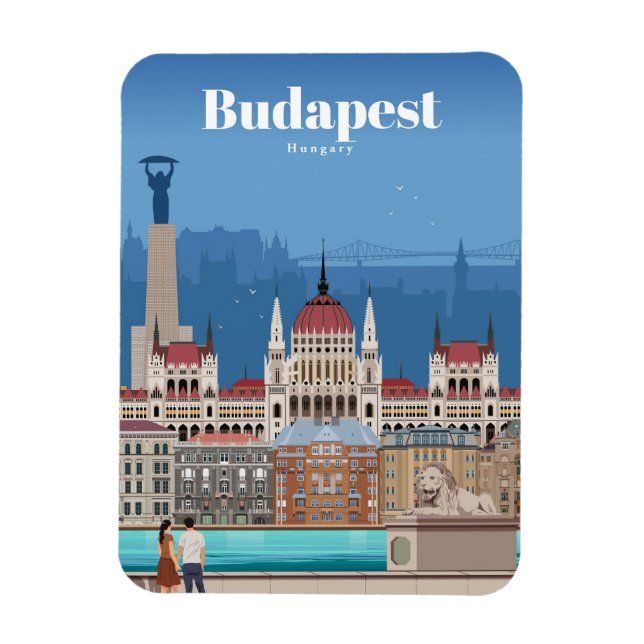 Magnet Flexible Voyage Art Voyage À Budapest (Vertical)